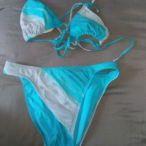 Blue & gray bathing suit